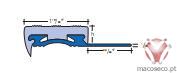 458-509-090/458-509-110. Barras 3,00 metros. Alumínio com inserto em PVC cinza - Anti-skid step strip - Blanke - Imagem técnica