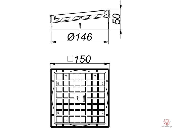 Coverplate Shower Underlay Grey - 516046, 516053, 516060 - Dallmer - Imagem técnica
