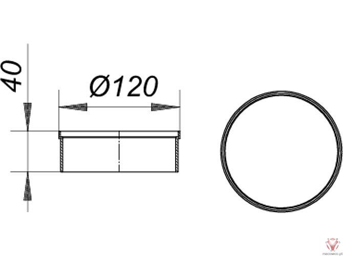 Extension C 50, Ø 120 x 40 mm - Dallmer - Imagem técnica