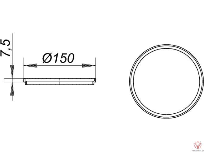 Extension CKR 15, Ø 150 x 7,5 mm - Dallmer - Imagem técnica