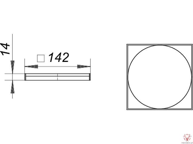 Frame CK 15, 142 x 142 mm - Dallmer - Imagem técnica