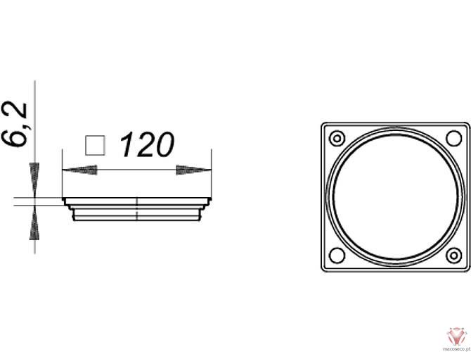 Frame CS 12, 120 x 120 mm - Dallmer - Imagem técnica