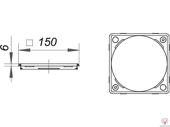 Frame CS 15, 150 x 150 mm - Dallmer - Imagem técnica