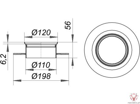 Frame V, S 15Ø 120 - Dallmer - Imagem técnica