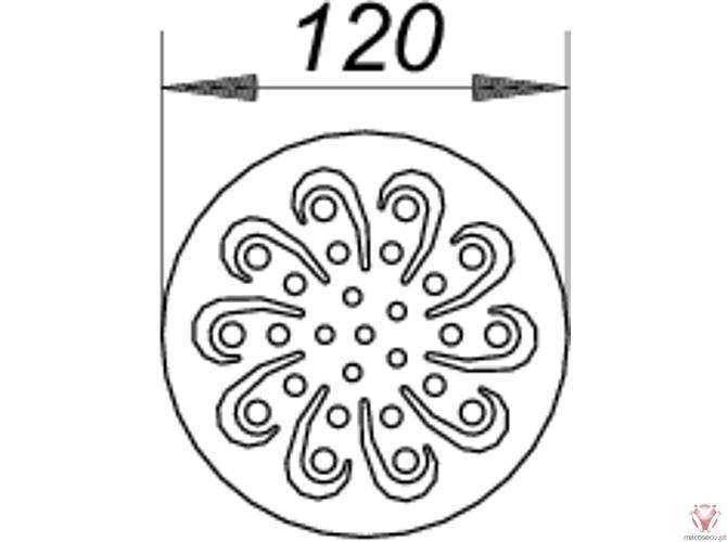 Grate Astra Aquarius 120, Ø 120 - 502216 - Dallmer - Imagem técnica