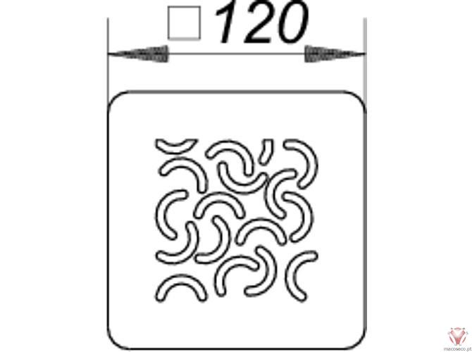 Grate Loire 120r10, 120 x 120mm - 502124 - Dallmer - Imagem técnica