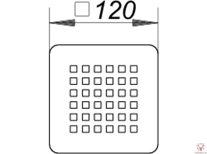 Grate Quadra 120r10, 120 x 120mm - 502186 - Dallmer - Imagem técnica