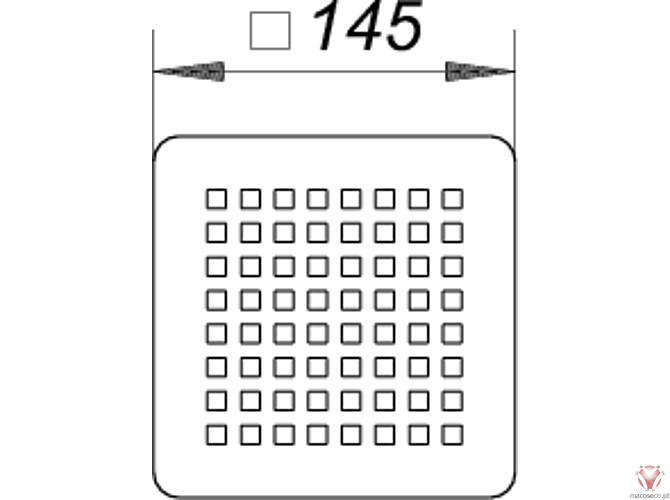 Grate Quadra 145r10, 145 x 145mm - 502179 - Dallmer - Imagem técnica