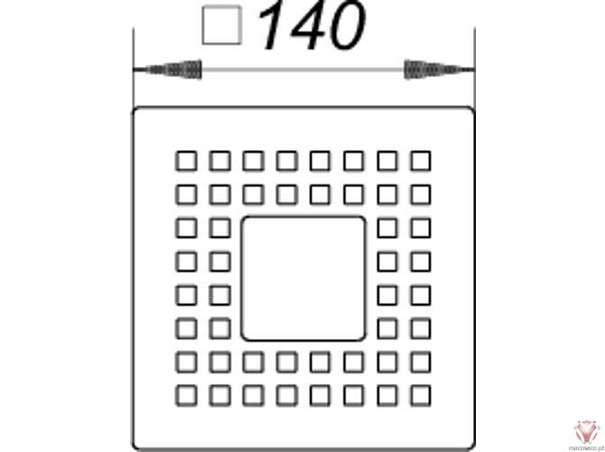 Grate QuadraStone 140 Nero Assoluto Zimbabwe - 501523 - Dallmer - Imagem técnica