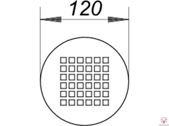 Roud Grate Quadra 120, Ø 120 mm - 502230 - Dallmer - Imagem técnica
