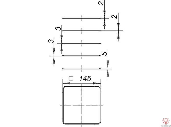 Shim Kit N 145 x 145 mm - 495600 - Dallmer - Imagem técnica