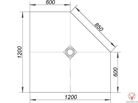 Shower Underlay Cerafundo Pentagon, Central - Dallmer - Imagem técnica